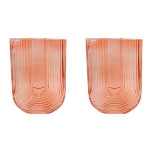2PK LVD Glass Vase Arch Saffron Small Home Decor 13x18.5cm