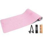METEOR 183x65cm TPE Yoga Mat in 6mm Thickness (Pink Blue)