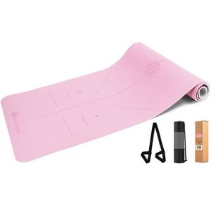 METEOR 183x65cm TPE Yoga Mat in 6mm Thickness (Pink Blue)