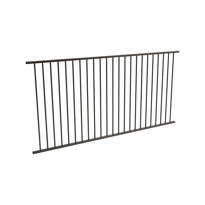 ProtectorAl 2400 x 1200mm Black Aluminium Flat Top Garden Fence Panel
