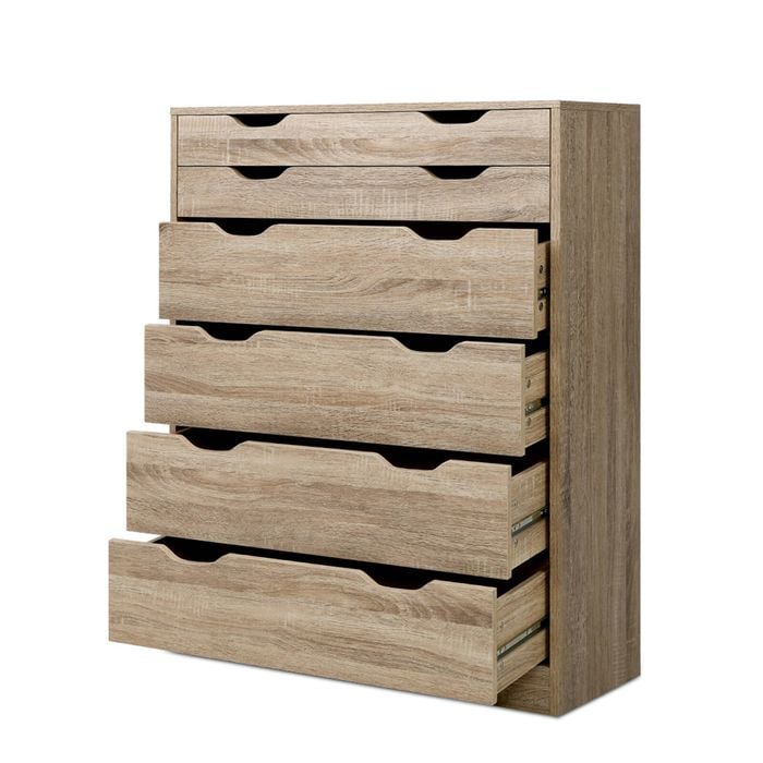 Artiss 6 Chest of Drawers Storage Cabinet Tallboy Oak