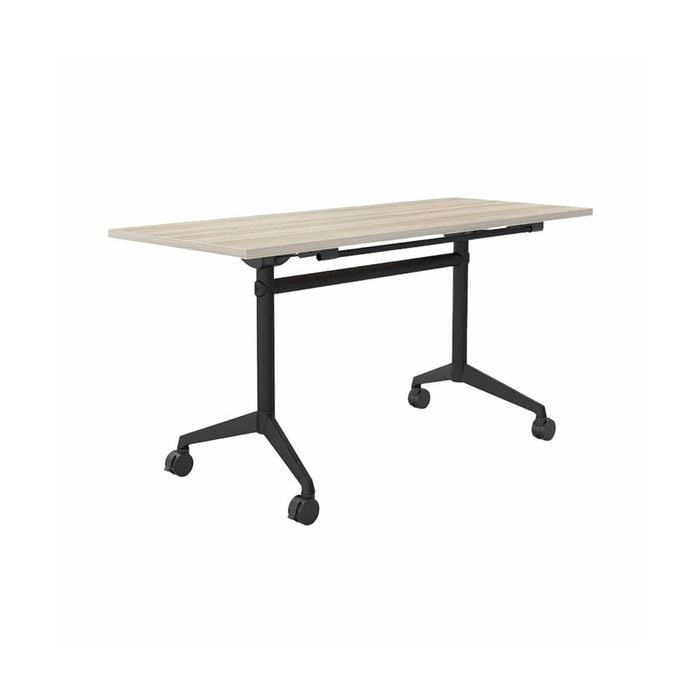 Olg Modulus Flip Table Full Black Frame Nordic Maple Top L1800mm X W750mm