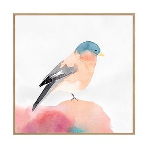 Artey | Chickadee I - Framed Canvas - Natural Frame - 64 x 64cm
