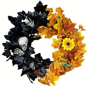 Lifebay Skull Halloween Wreath Door Decor