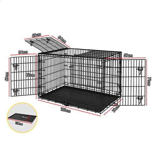 BEASTIE 48 Inch Dog Cage Foldable Metal Cat Puppy Pet Crate Bunnings Australia