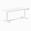 Desky Dual Melamine Sit Stand Desk White Frame 180cm