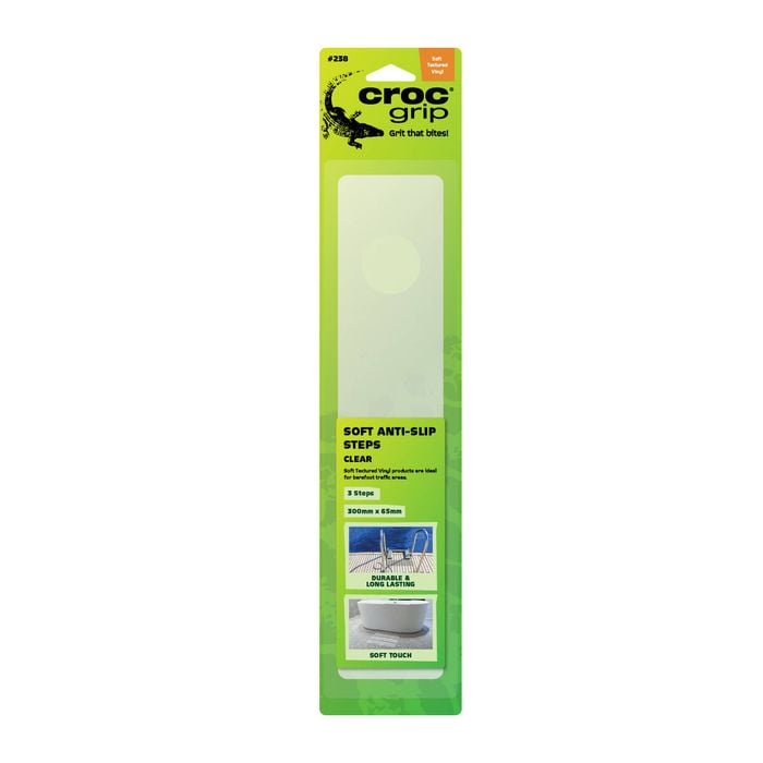 Croc Grip Clear Soft Textured Steps - 3 Pack