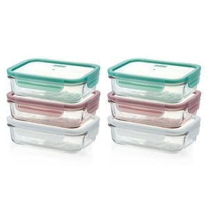 Glasslock 710ml Rectangular Storage Container Set W/ Lid 6pc