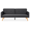 Foret Velvet 3 Seater Sofa Bed Click Clack Lounge Couch Convertible Futon Grey