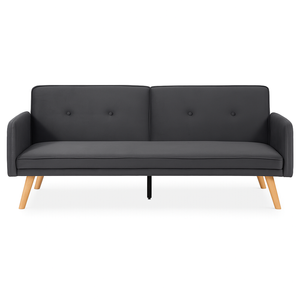 Foret Velvet 3 Seater Sofa Bed Click Clack Lounge Couch Convertible Futon Grey