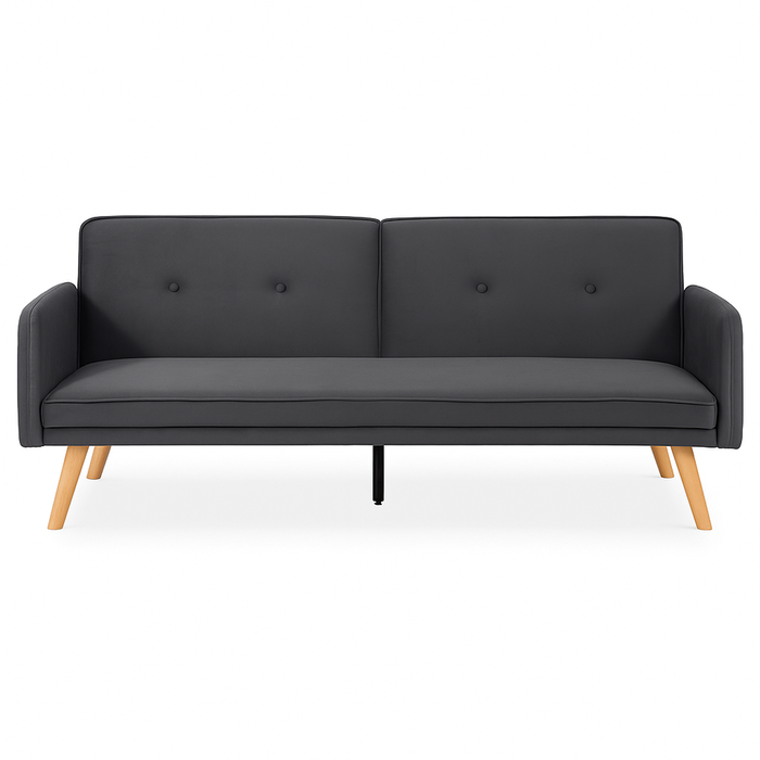 Foret Velvet 3 Seater Sofa Bed Click Clack Lounge Couch Convertible Futon Grey