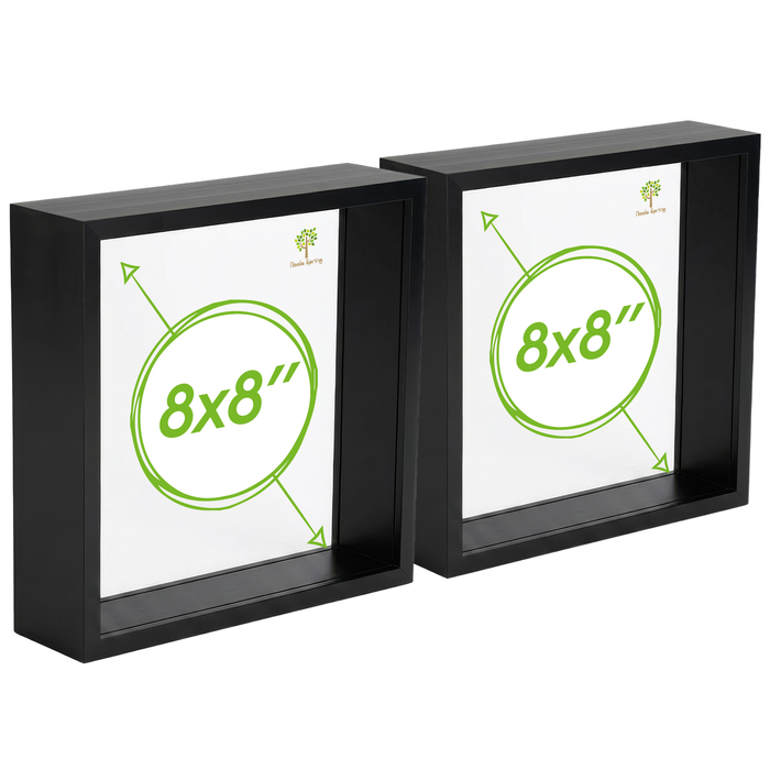 Nicola Spring 2 Piece Box Photo Frame Set - 8 X 8 Square Acrylic Frame