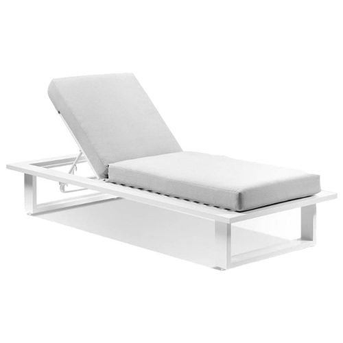 Arcadia Outdoor Aluminium Sun Lounge White Textured Olefin Grey Bunnings Australia