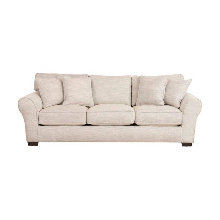 1825 Interiors Athena 3 Seater Sofa Durable Polyester Fabric 257x102x96cm Beige