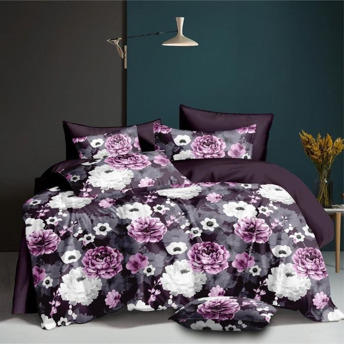 Dreamfields King Single Violet Park Design Quilt Doona Duvet Cover Set