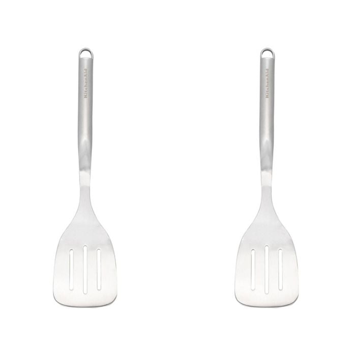 2PK KitchenAid Stainless Steel Slotted Turner 35cm - Silver