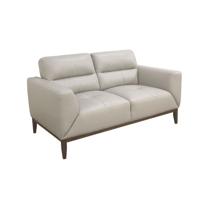 Downy  Genuine Leather Sofa 2 Seater Upholstered Lounge Couch - Silver