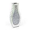P&p Silver Mirrored Glass Vase Crystal Inlay Decorative Table Flower Display