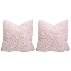 2PK LVD Curly Polyester Cushion Pillow 45x45cm Square - Dusty