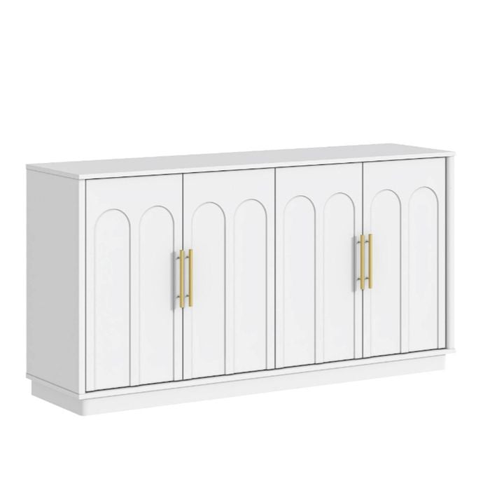 Cosmoliving 4 Door Buffet Sideboard Cabinet 150cm White Cupboard
