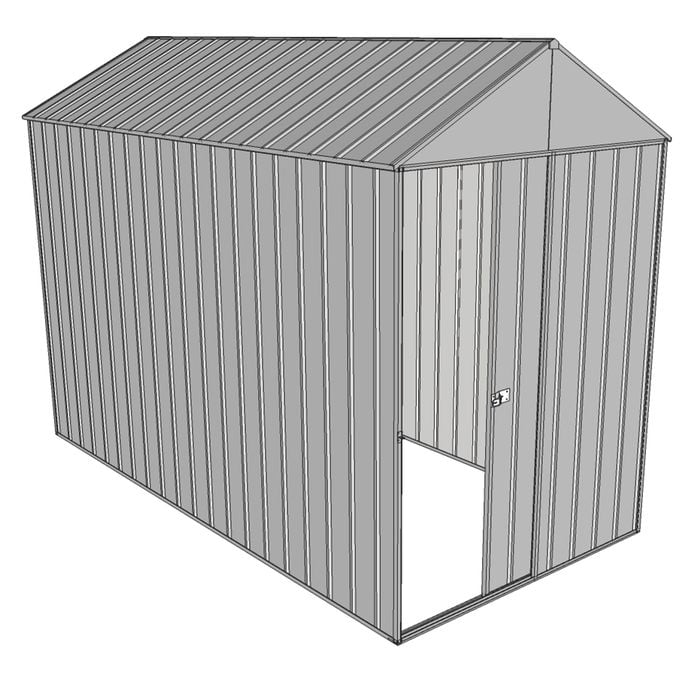 Build-a-Shed 1.5 x 3.0 x 2.3m Front Gable Single Sliding End Door Shed - Zinc