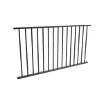 ProtectorAl 0901   1799 x 950mm Black Aluminium Flat Top Round Picket Balustrade Panel