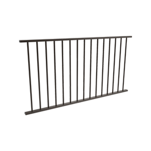 ProtectorAl 0901   1799 x 950mm Black Aluminium Flat Top Round Picket Balustrade Panel
