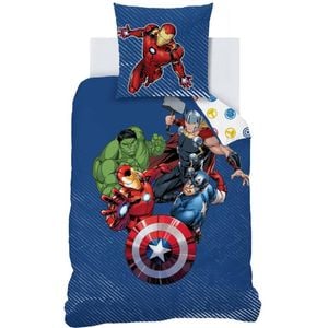 Marvel Avengers Blue Quilt Cover Set - Single Bed Size