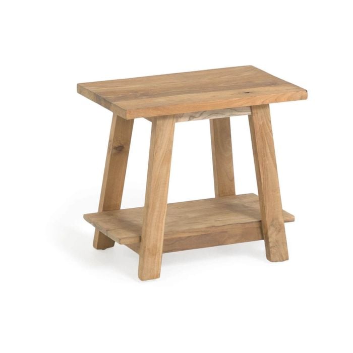 Safara solid recycled teak footstool 50 x 32 cm