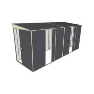 Build-a-Shed 1.5 x 4.5 x 2m Sliding Door Tunnel Shed with 2 Sliding Side Doors - Grey