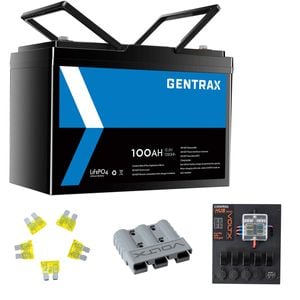 Gentrax 12v 100ah Lithium Battery + Control Box Kits 2x Usb