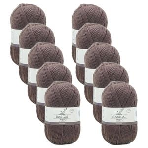 10pk Malli Super Blend Basic Knitting Crochet Yarn 8ply 100g Chocolate Brown