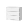 Oikiture 3 Chest of Drawers Lowboy White