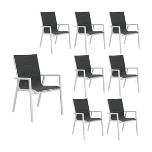 Outie 8pc Set Aluminium Outdoor Dining Chair White
