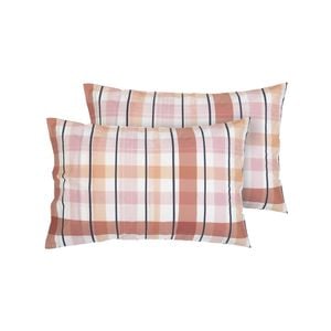 Ecology Isla Pillowcase Pair Size 73 x 48cm Clay/Pink Bedding