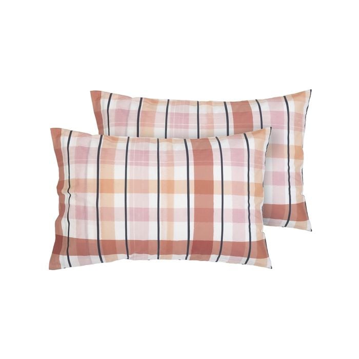 Ecology Isla Pillowcase Pair Size 73 x 48cm Clay/Pink Bedding