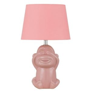 Telbix Misaru Modern Table Desk Lamp Light Fabric Ceramic Pink Gloss