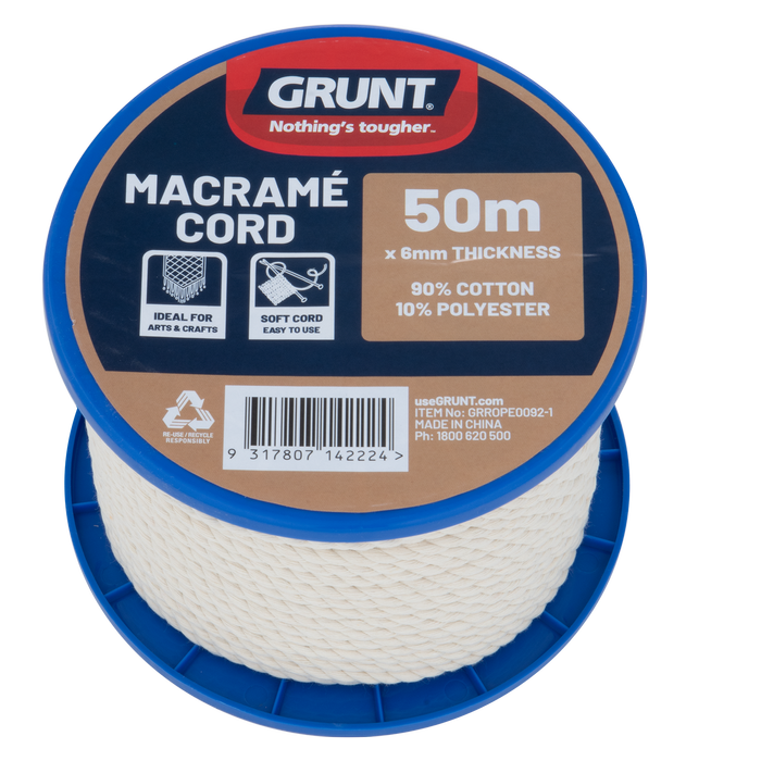 GRUNT 6mm x 50m Macrame Cotton Cord