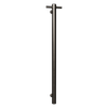 Hotwire 900mm Brushed Nickel Single Vertical Round Slimline Heated Towel Rail