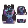Catzon Cartoon Backpack Set With Shoulder Bag & Pencil Bag Adjustable-n