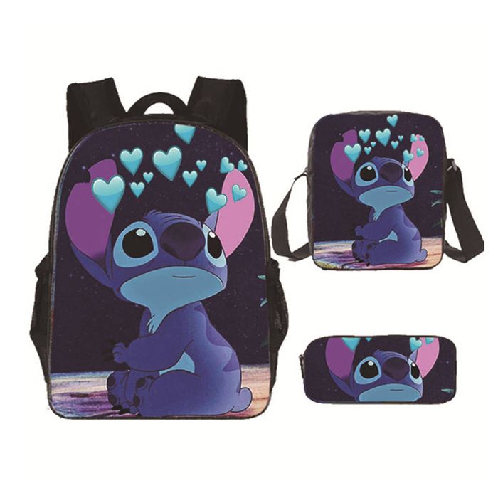 Catzon Cartoon Backpack Set With Shoulder Bag & Pencil Bag Adjustable-n