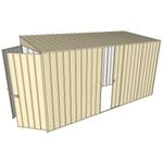 Build-a-Shed 1.5 x 3.7 x 2m Single Sliding Side Door Skillion Shed - Cream