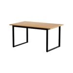 Artiss 1.5M Wood Grain Dining Table Rectangle Pine Black