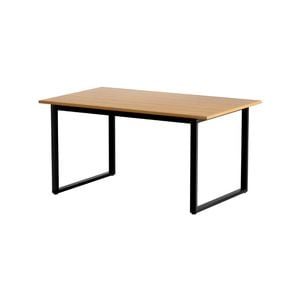 Artiss 1.5M Wood Grain Dining Table Rectangle Pine Black