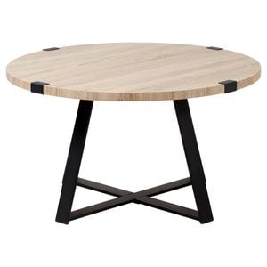 Criterion 770mm Oak Coffee Table with Black Frame