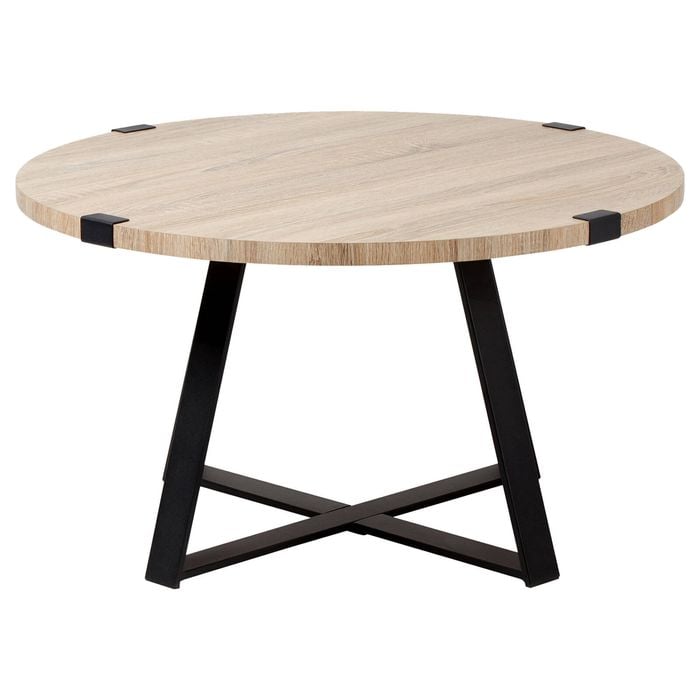 Criterion 770mm Oak Coffee Table with Black Frame