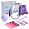 MaxU Pilates Ring Set for Women, Home Workout Yoga Equipment Kit with Counting Pilates Ring - Purple