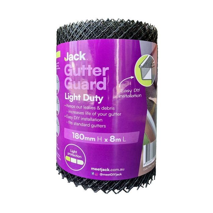 Jack 8m Black Light Duty Gutter Guard