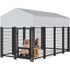 Advwin 240CM Pet Dog Kennel Heavy Duty Metal Dog Cage Outdoor Pet Cage Fence Pen House Enclosure