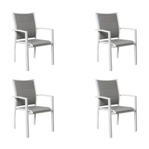 Oro 4pc Set Aluminium Outdoor Dining Chair White